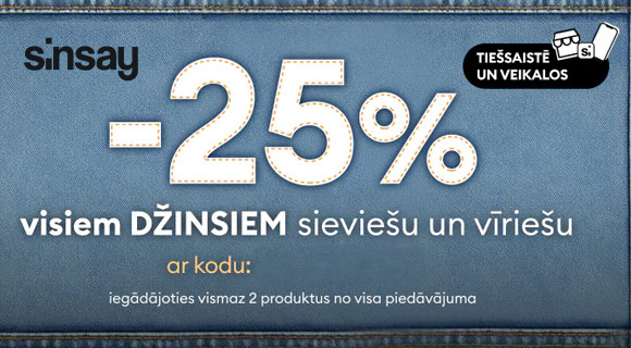 Sinsay-atlaides kods visiem džinsiem