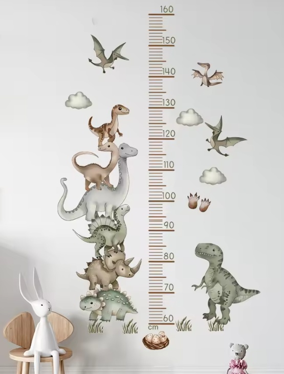 Aliexpress-dinozauru sienas uzlīmes bērnu mērīšanai